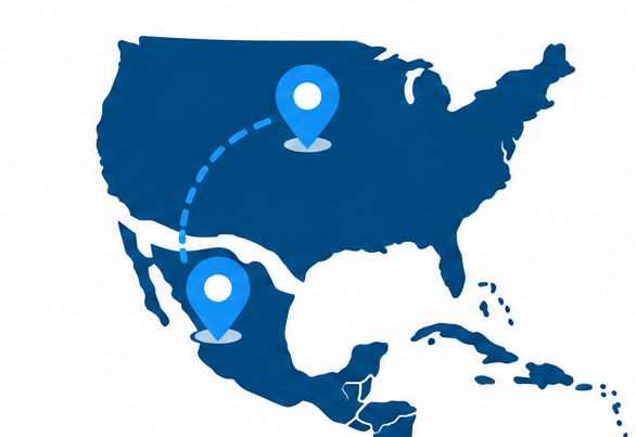 Mapa de presencia comercial de STARMATIC: México y Estados Unidos